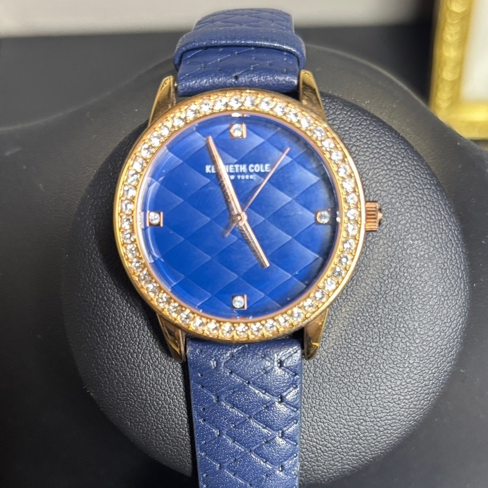 Kenneth Cole Royal Blue and Gold Women's Watch WORKING
